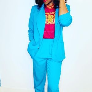 Vibrant Blue Vintage Pantsuit